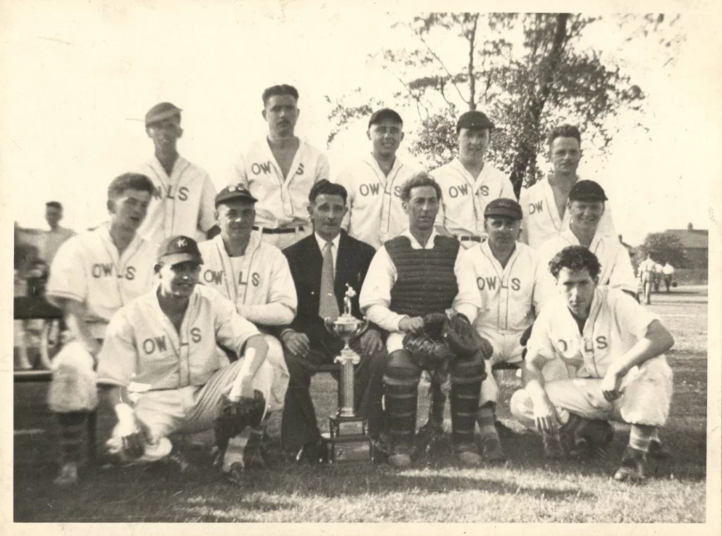 Photograph of Oldham Owls baseball team as Championship Winners.
Image reference: P63013