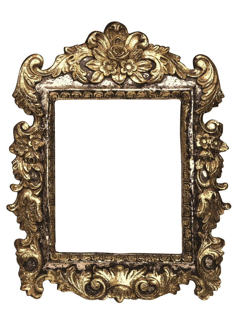 Photo of a empty ornate gold frame
